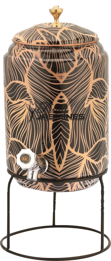 COPPER MEENA PRINT 4.5LTR WATER DISPENSER WITH STAND AND TAP-2 product image 1