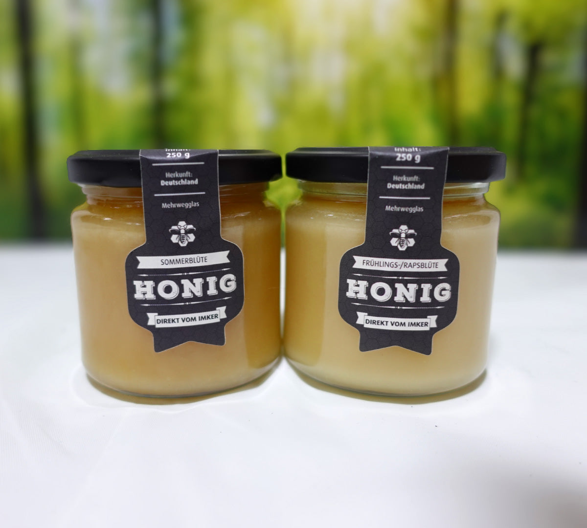 Honig-Geschenkpaket mit zwei Gläsern