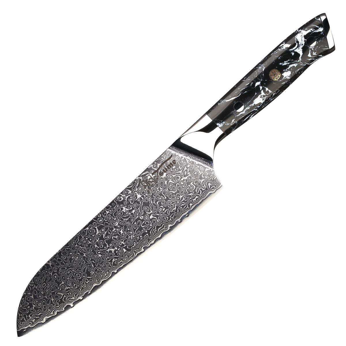 Santoku Black Marble