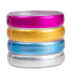 Regenbogen Metallic Retro Armreifen 4er-Set - 414012 | Mehrfarbig