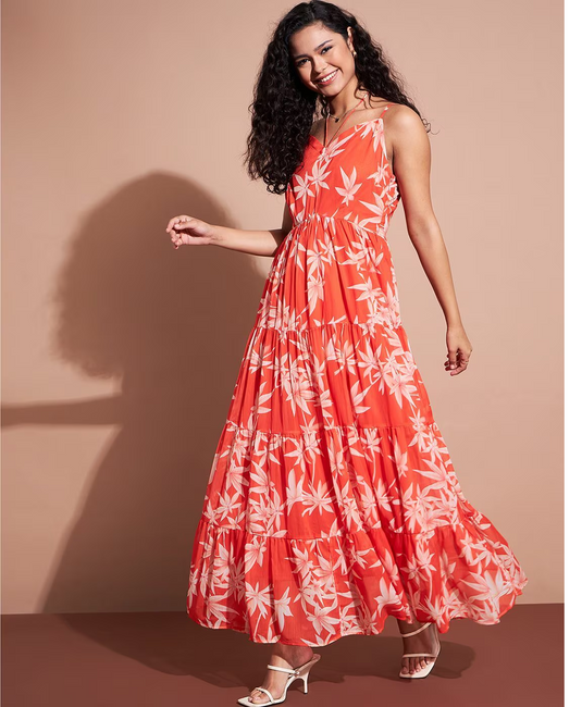 Women Floral Print Tiered Dress in Germany