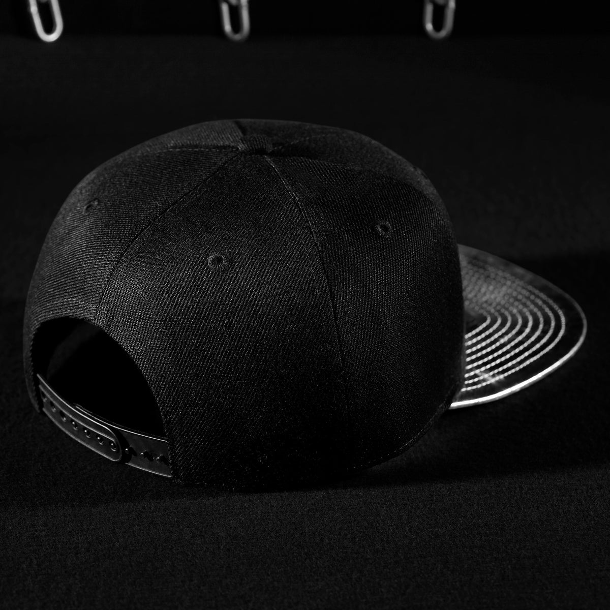 Snapback Cap - Black on Silver