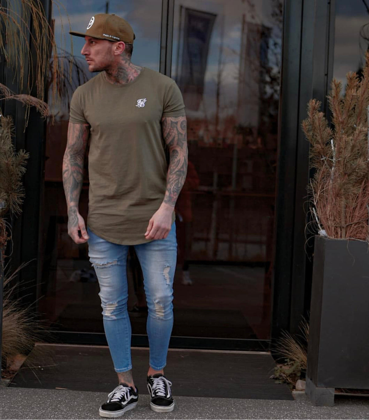 Snapback Cap - Khaki & White
