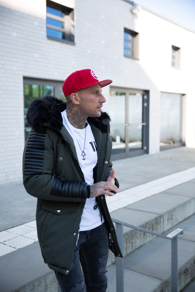 Snapback Cap - Red & White