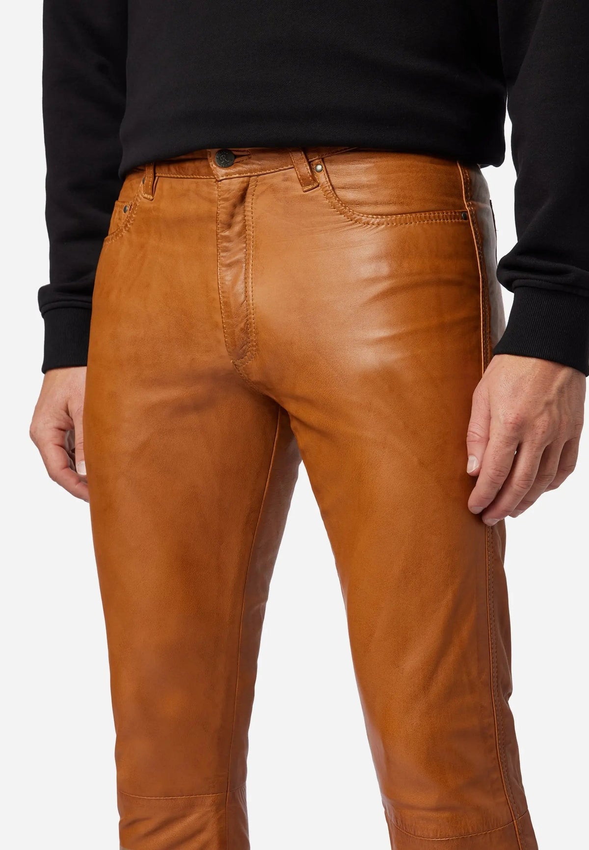 Slim Fit Herren Lederhose Bono