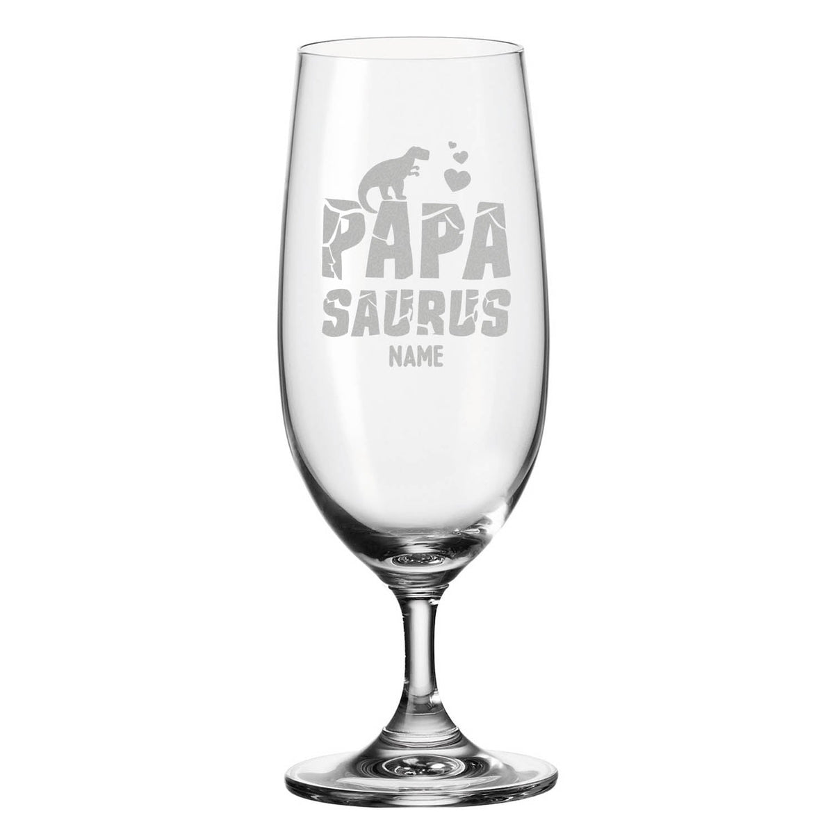 Stölzle Lausitz Bierglas mit Gravur "Papa Saurus" mit Namen