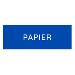 Novocal Farbiger Wertstoffaufkleber klein, mit Text: Papier (Blau) | Packung (1 Stück)