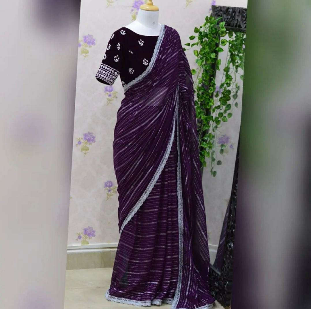 Presenting you most beautiful saree with stiched blouse(Indian Saree)) Namma Markt