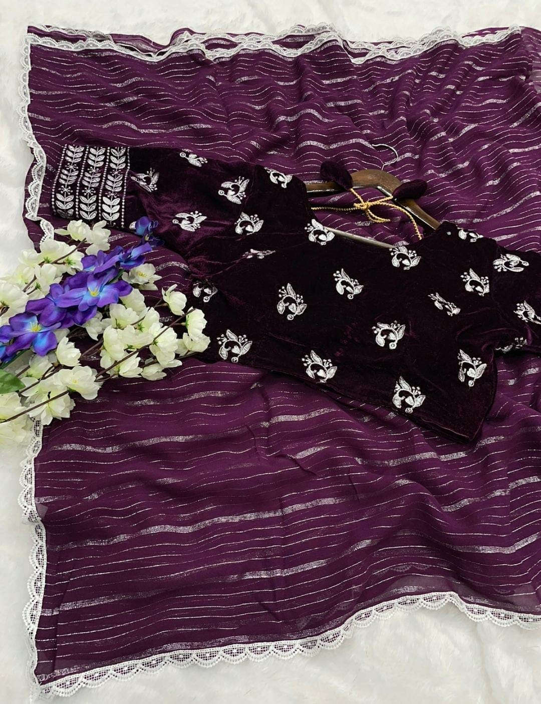 Presenting you most beautiful saree with stiched blouse(Indian Saree)) Namma Markt