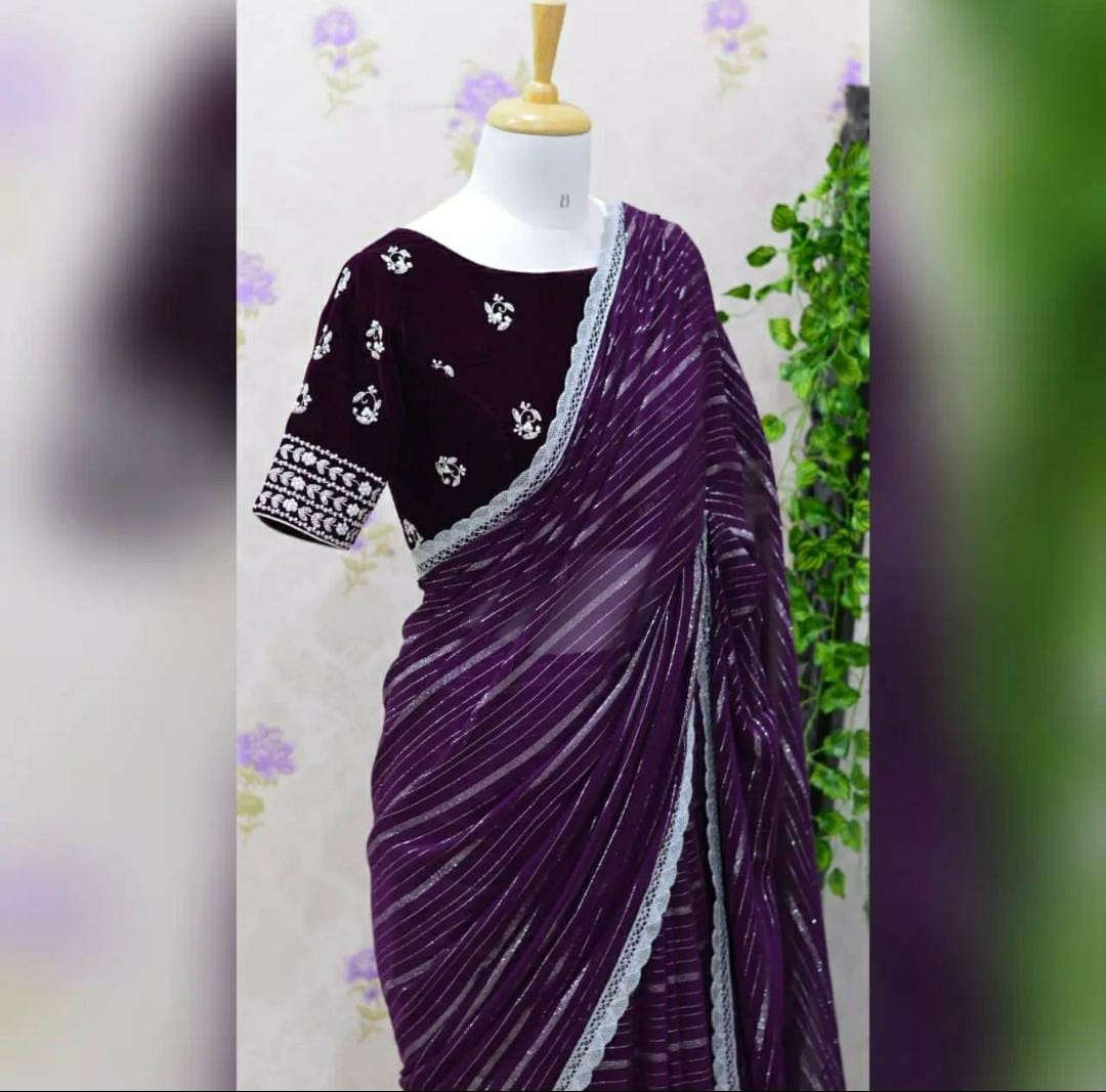 Presenting you most beautiful saree with stiched blouse(Indian Saree)) Namma Markt
