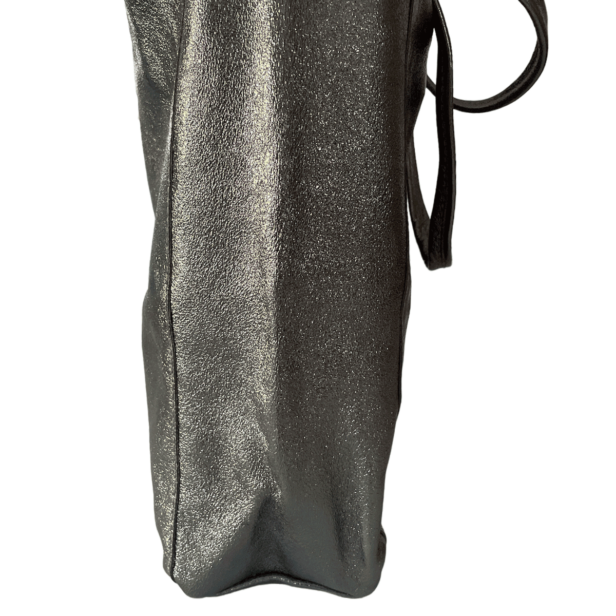 Leder Shopper mit Innentasche Altsilber