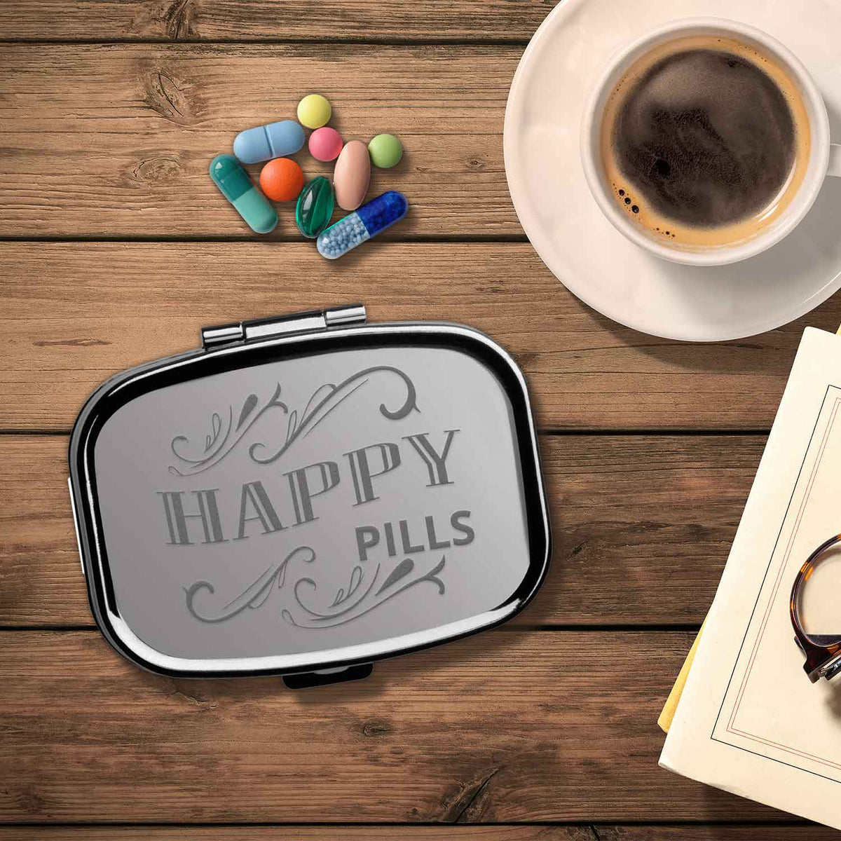 Pillendose mit zwei separaten Fächern