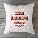 Bedrucktes Kissen mit Motiv "Pixel Heart"