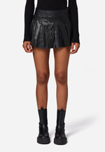 Lederrock Pleated