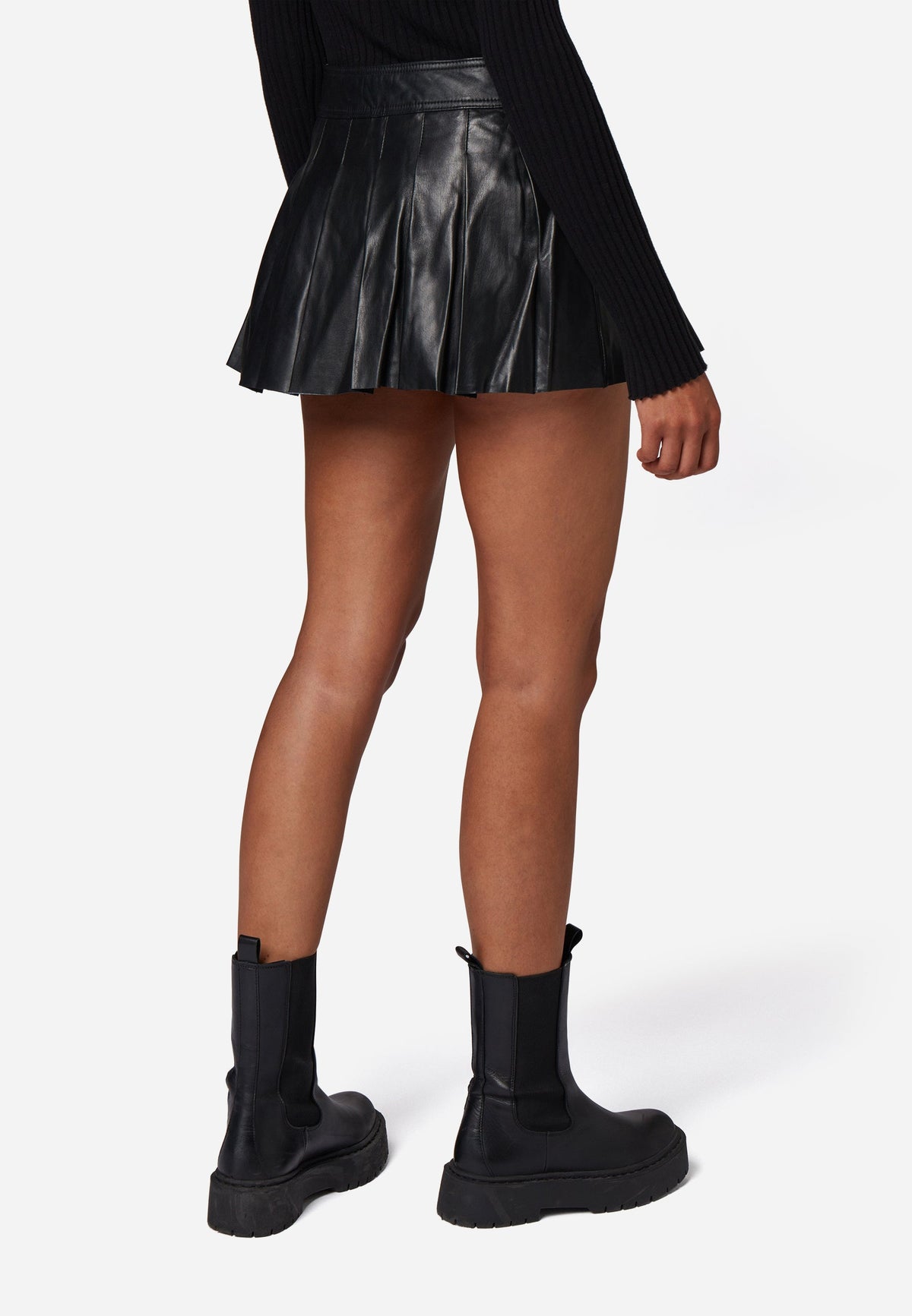 Lederrock Pleated