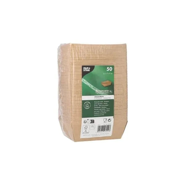 PAPSTAR 50 Snacktrays, Pappe "pure" - braun