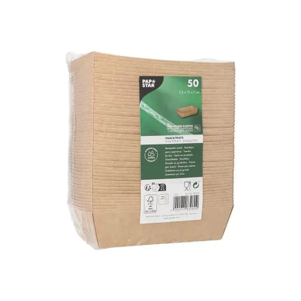 PAPSTAR 50 Snacktrays, Pappe "pure" - braun