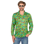 Retro Hippie Hemd "Pop Banana" für Herren | Grün