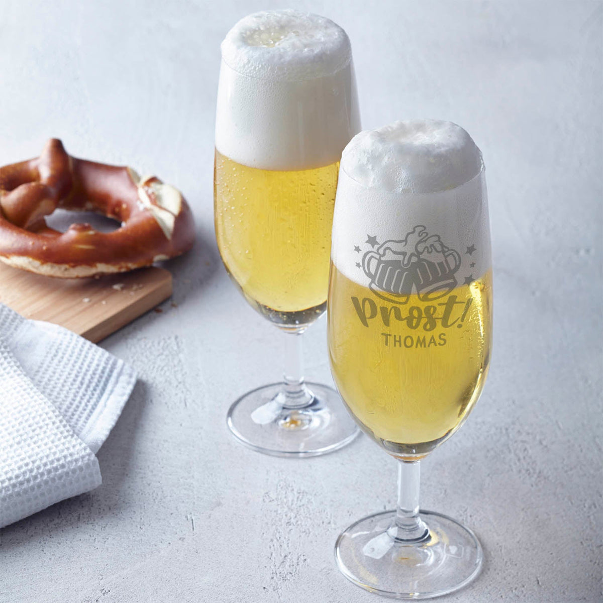 Stölzle Lausitz Bierglas mit Gravur "Prost Bier" mit Namen