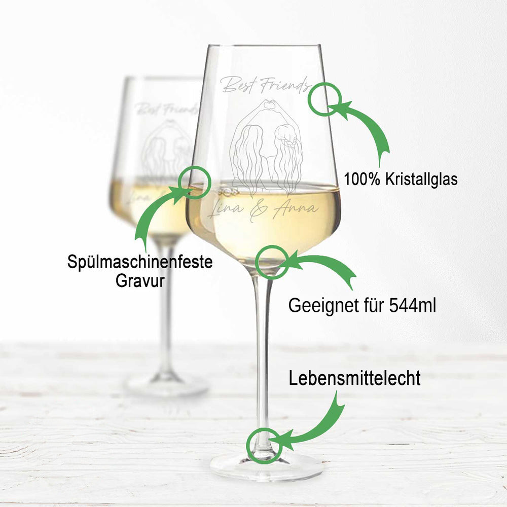 Stölzle Lausitz Weingläser mit Gravur im "Best Friends V2" Design