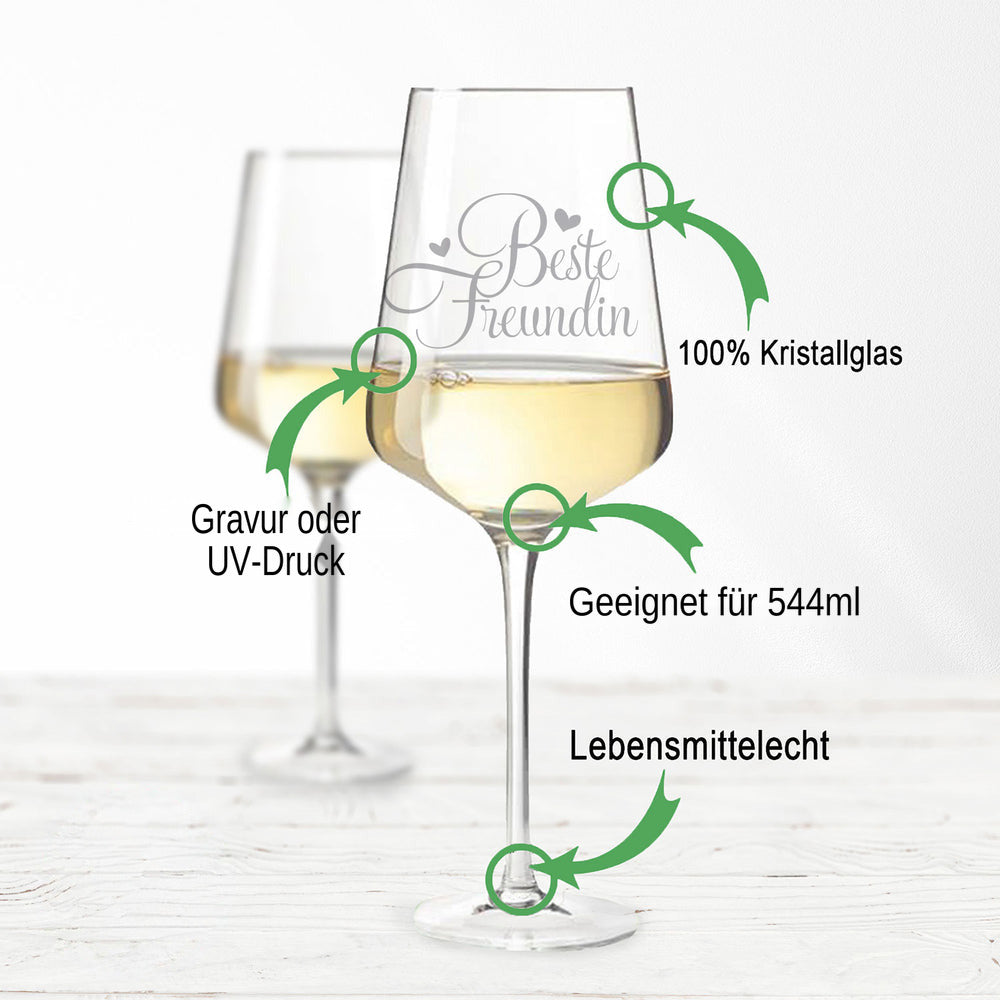 Stölzle Lausitz Weinglas mit Gravur "Beste Freundin"