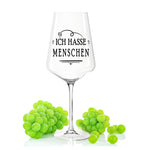 Stölzle Lausitz Weingläser mit UV-Druck "Ich hasse Menschen"