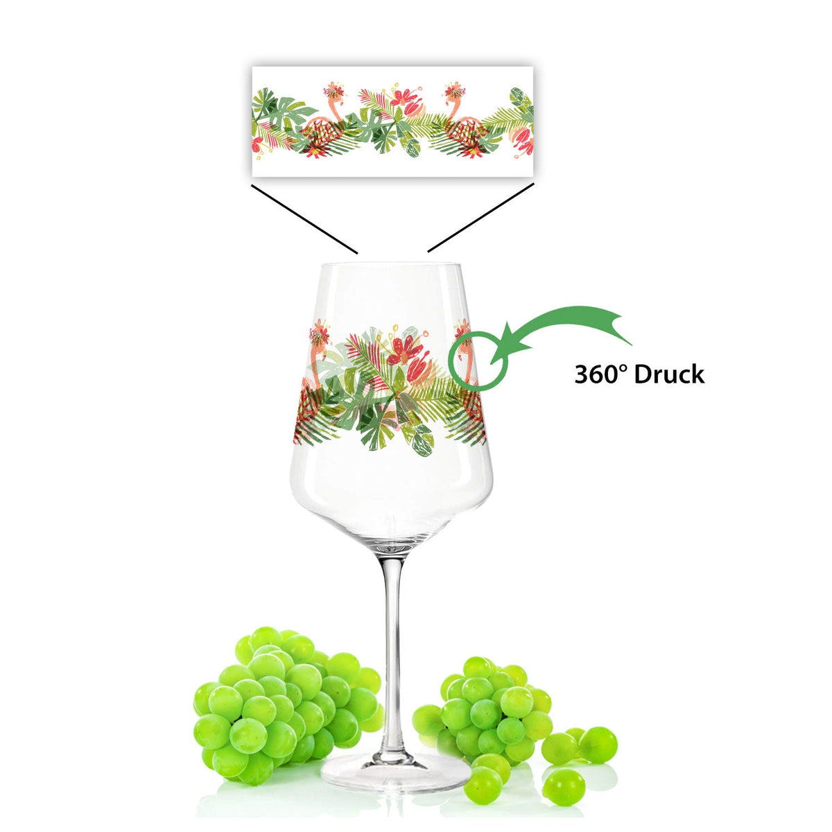 Stölzle Lausitz Weingläser mit UV-Druck im Flamingo Design im Set