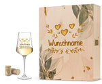 Stölzle Lausitz Weinglas mit UV-Druck "Herzensmensch Floral Gold" Design
