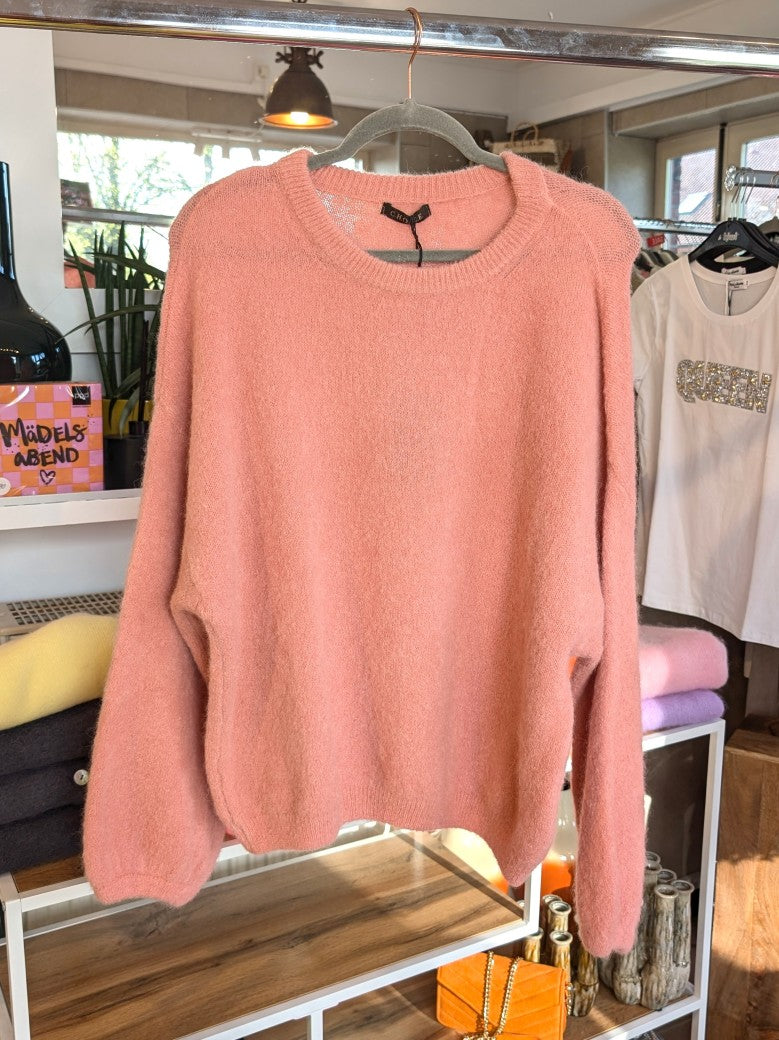 Pullover 52% Alpaka Wolle Rundhals Pepe Rosa Flausch Pulli One Size - von CHOICE 7052