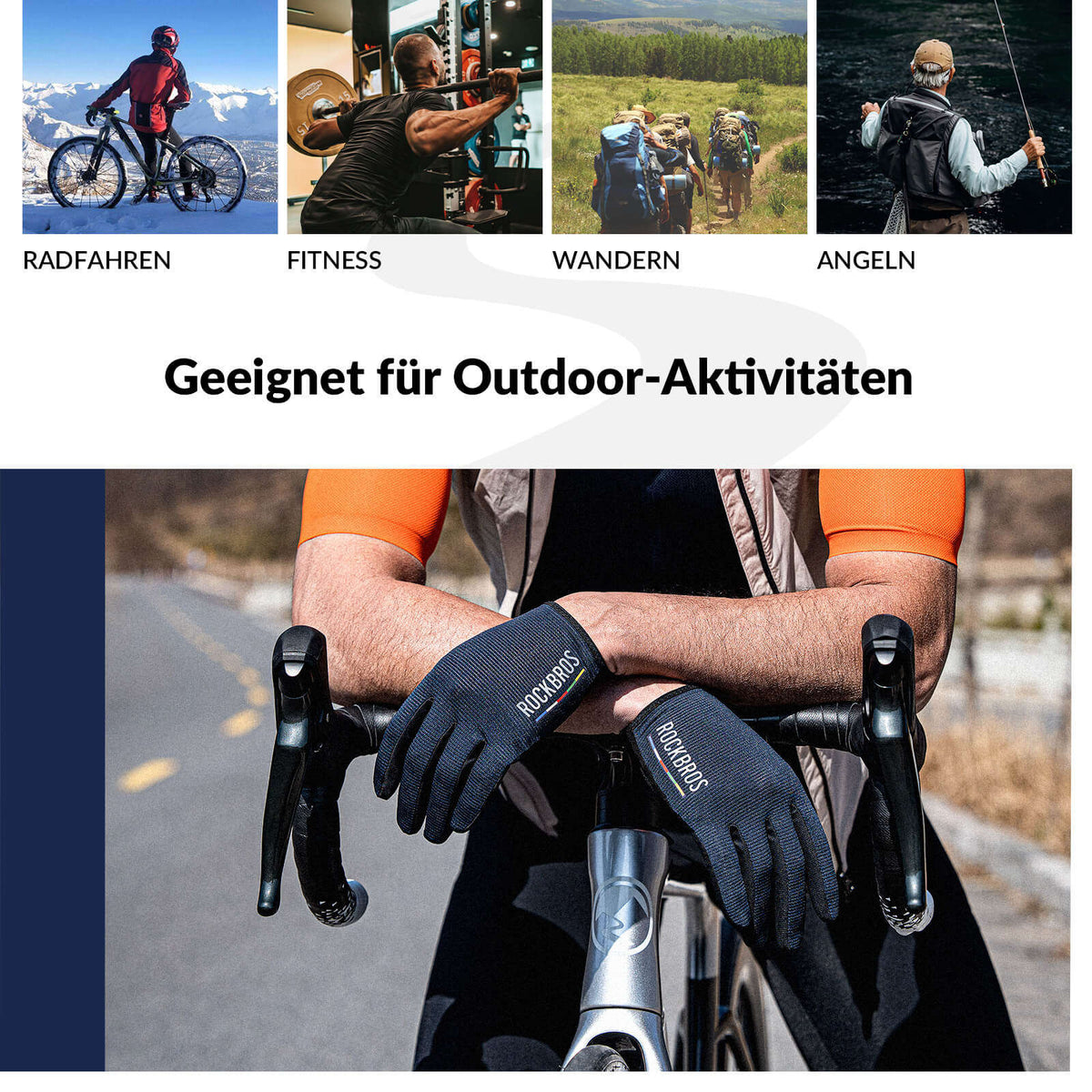 ROAD TO SKY Fahrradhandschuhe Atmungsaktiv mit Touchscreen Sommer/Frühling Namma Markt