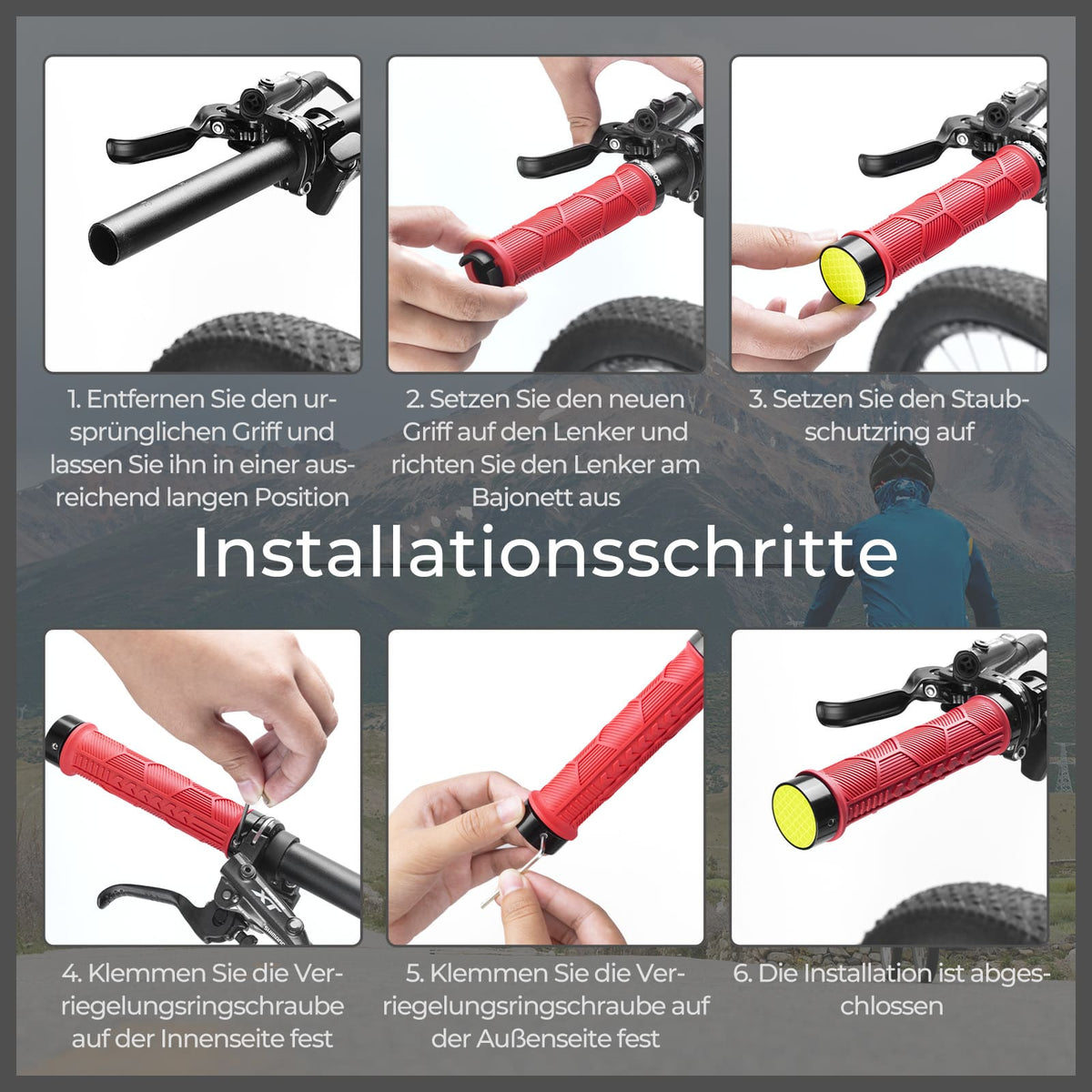 Fahrrad Lenkergriffe Doppelverschluss für 22,2mm Lenke