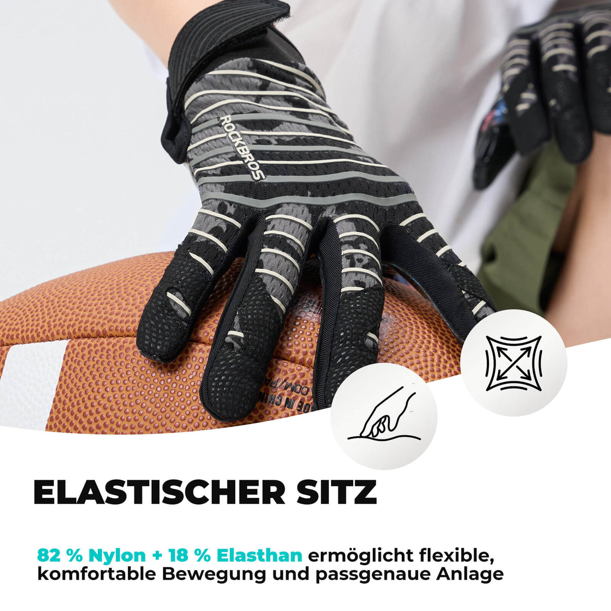 ROCKBROS Kinder-Profisport-Handschuhe Atmungsaktiv Elastisch