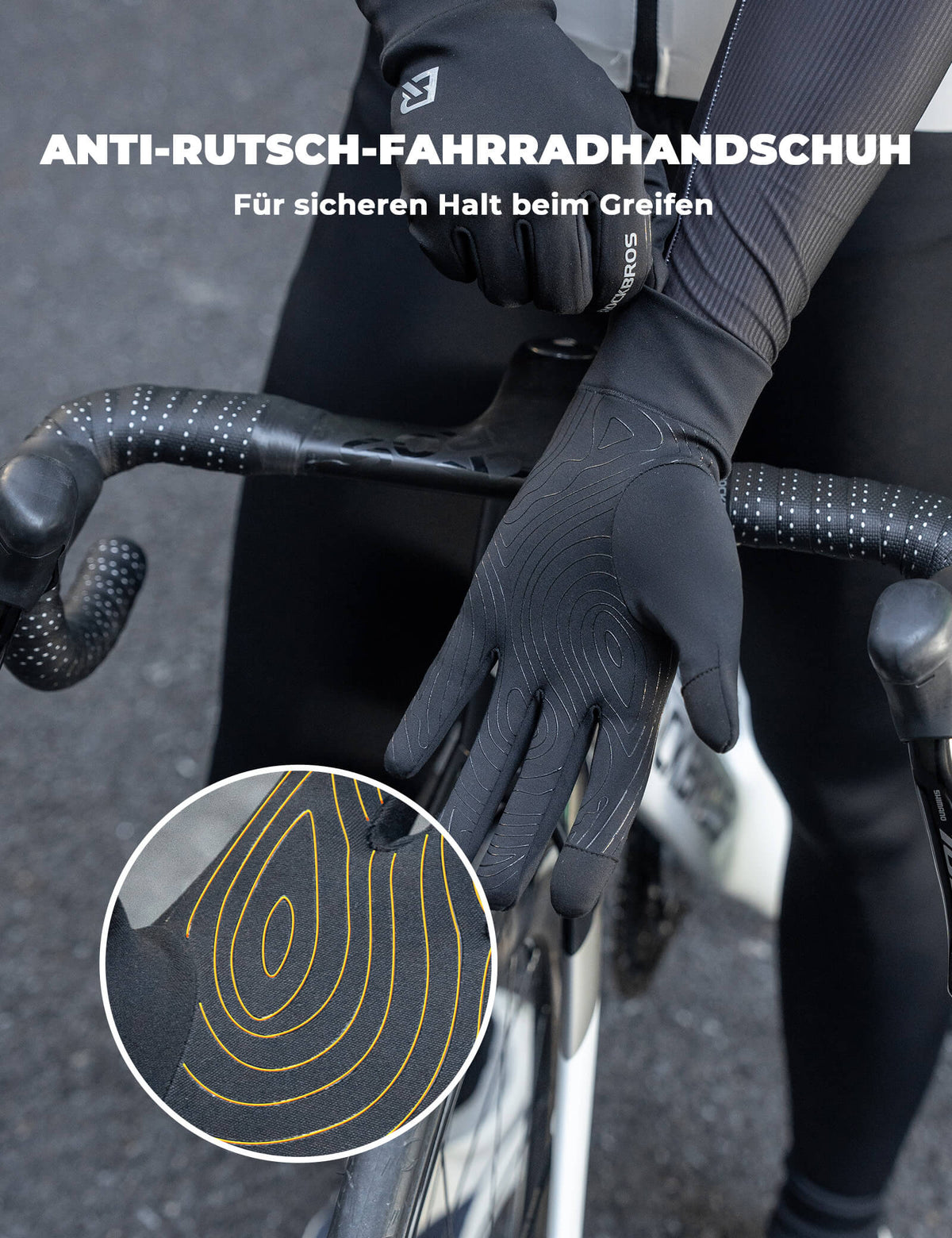 ROCKBROS Fahrradhandschuhe Anti-Rutsch Reflektierend
