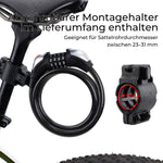 Fahrradschloss Kabelschloss 4-Stellig Zahlencode mit Licht 120cm/180cm