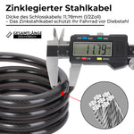 Fahrradschloss Kabelschloss 4-Stellig Zahlencode mit Licht 120cm/180cm