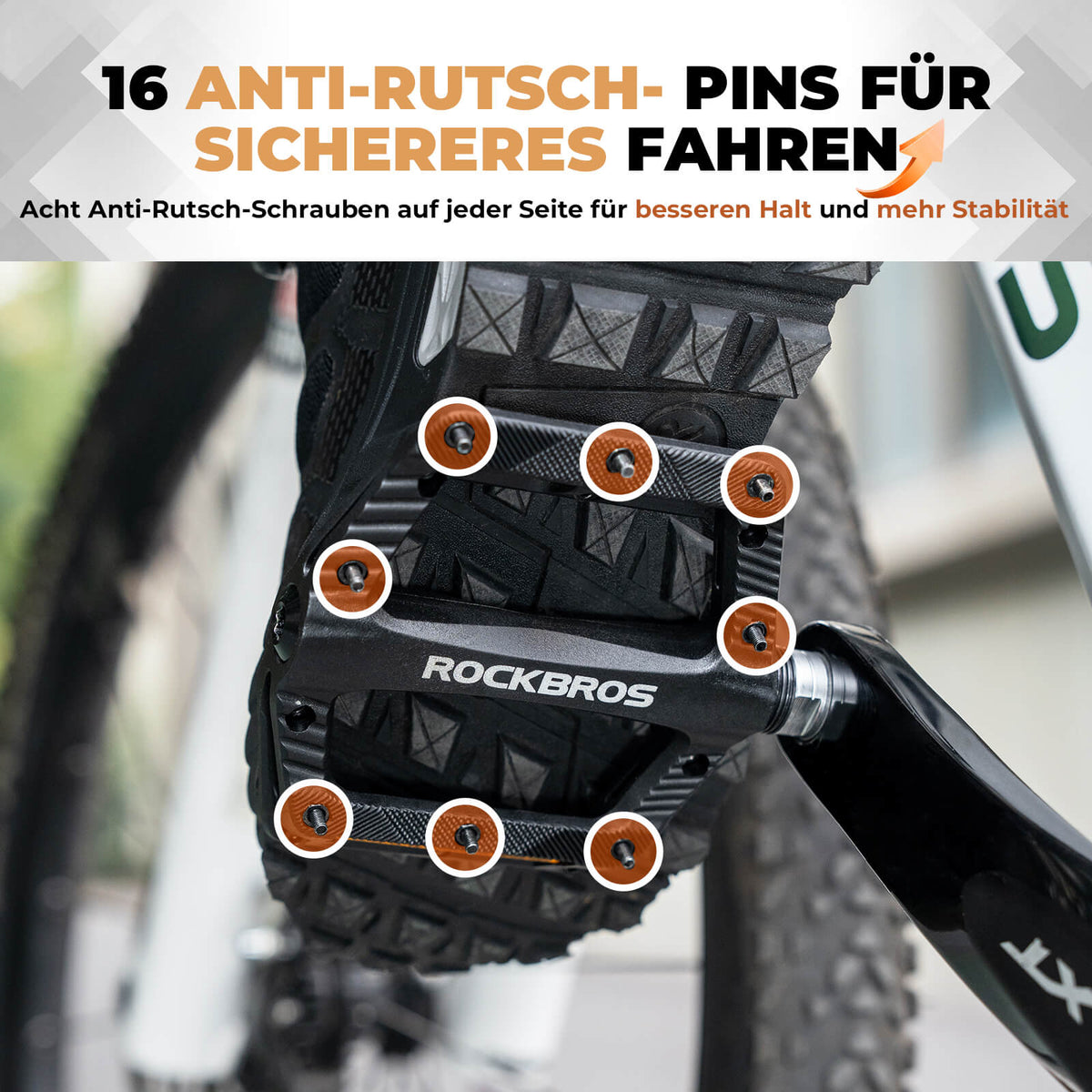 Flat Fahrradpedale Rutschfest mit Reflektorstreifen Namma Markt