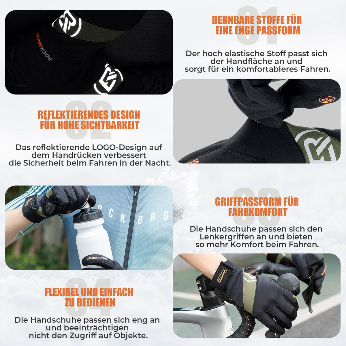 Herbst Fahrradhandschuhe Touchscreen-fähig