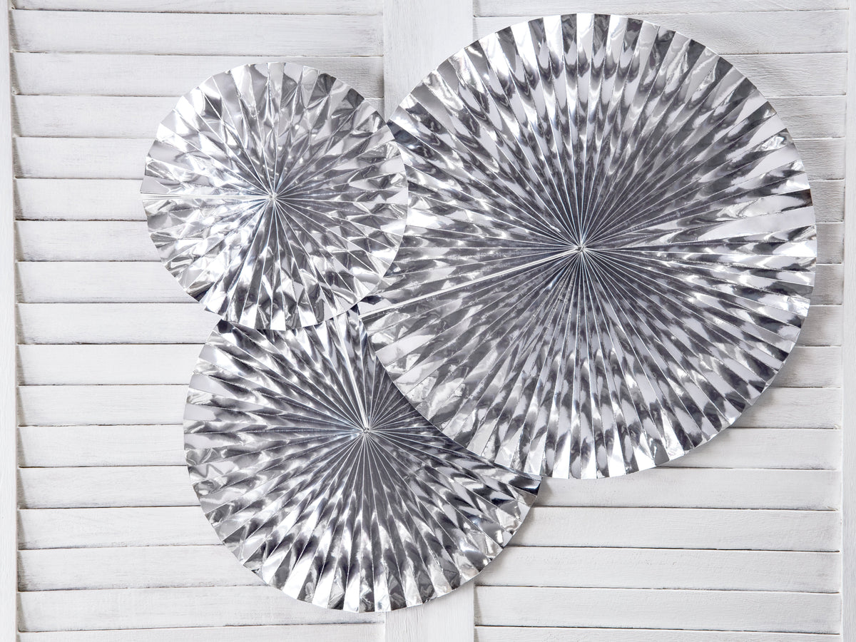Dekofächer Metall Uni 40/32/23cm/3St. Silber