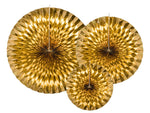 Dekofächer Metall Uni 40/32/23cm/3St. Gold