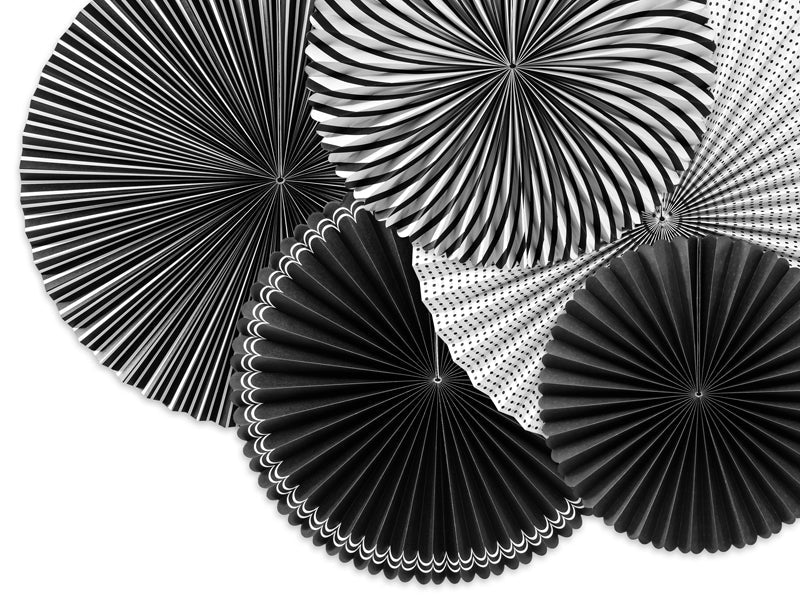 Dekofächer Elegant 5Stk 25-40cm | Black&White