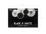 Dekofächer Elegant 5Stk 25-40cm | Black&White