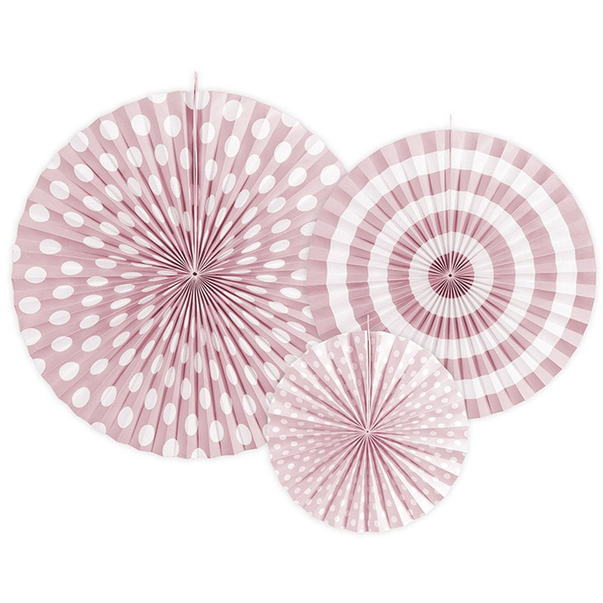 Dekofächer 40/32/23cm/3St. | Pastell Rosa