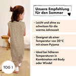 Sommer-Schlafsack mit Füßen Zarter Tupfen Taupe Namma Markt
