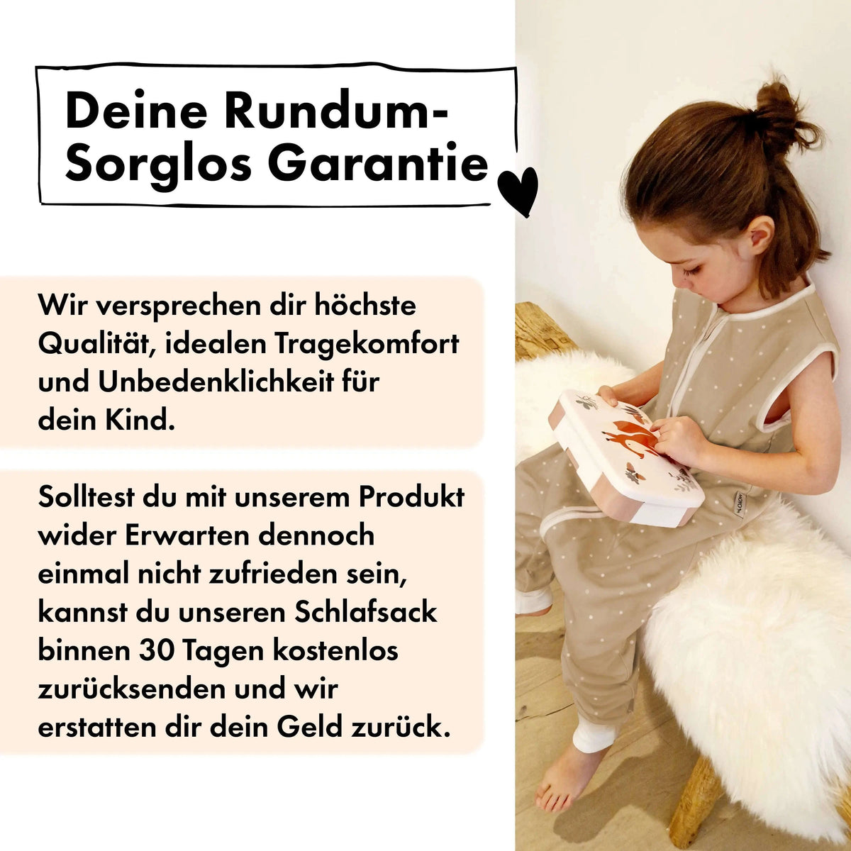 Sommer-Schlafsack mit Füßen Zarter Tupfen Taupe Namma Markt