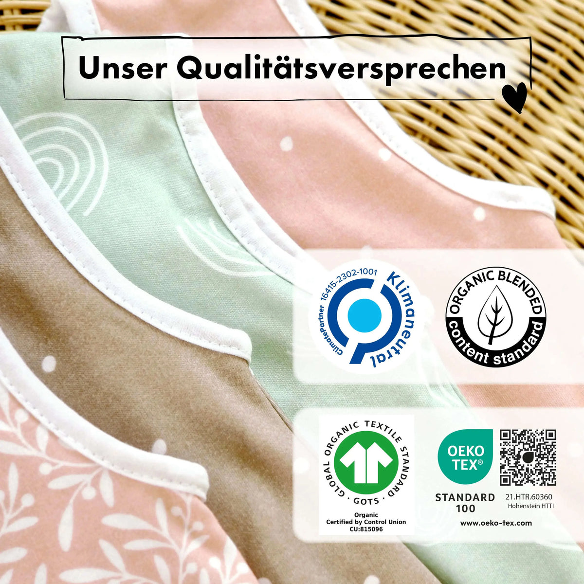 Sommer-Schlafsack mit Füßen Zarter Tupfen Taupe Namma Markt