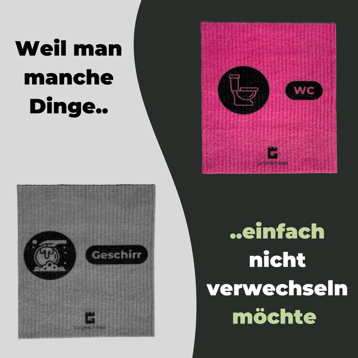Putztücher mehrfarbig bedruckt - waschbare Reinigungstücher Made in Sweden