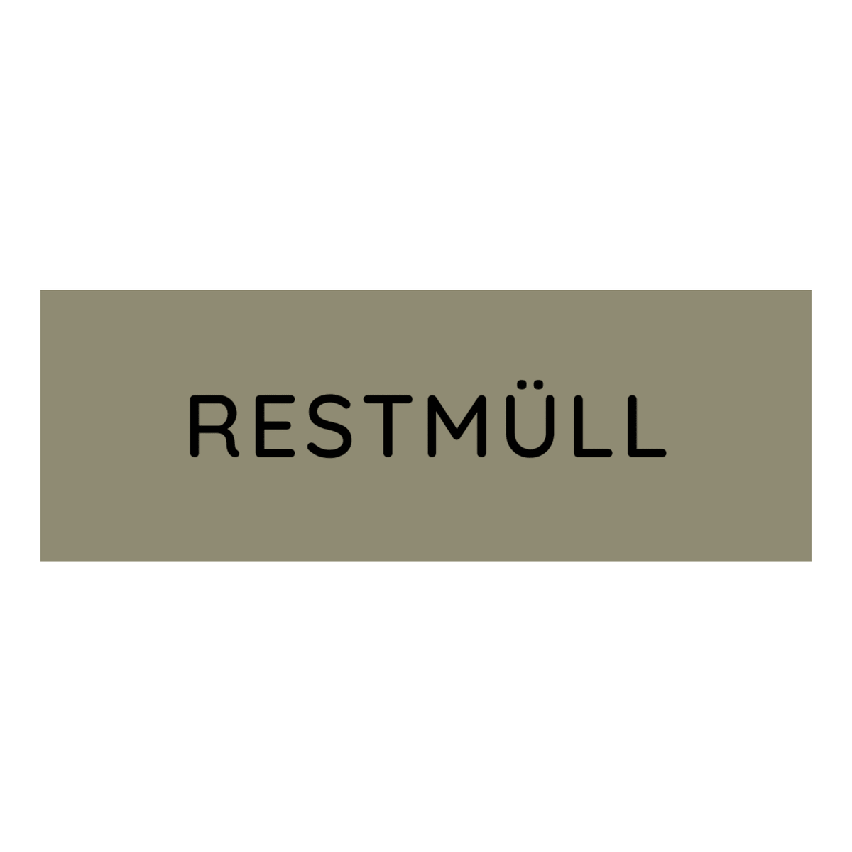 Novocal Farbiger Wertstoffaufkleber groß, mit Text:  Restmüll (Grau) | Packung (1 Stück)