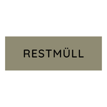 Novocal Farbiger Wertstoffaufkleber groß, mit Text:  Restmüll (Grau) | Packung (1 Stück)