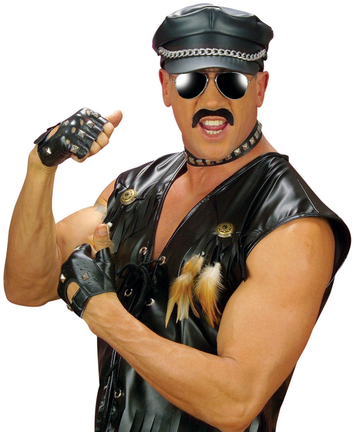 Biker Rocker Punker Set mit Nieten - Schwarz