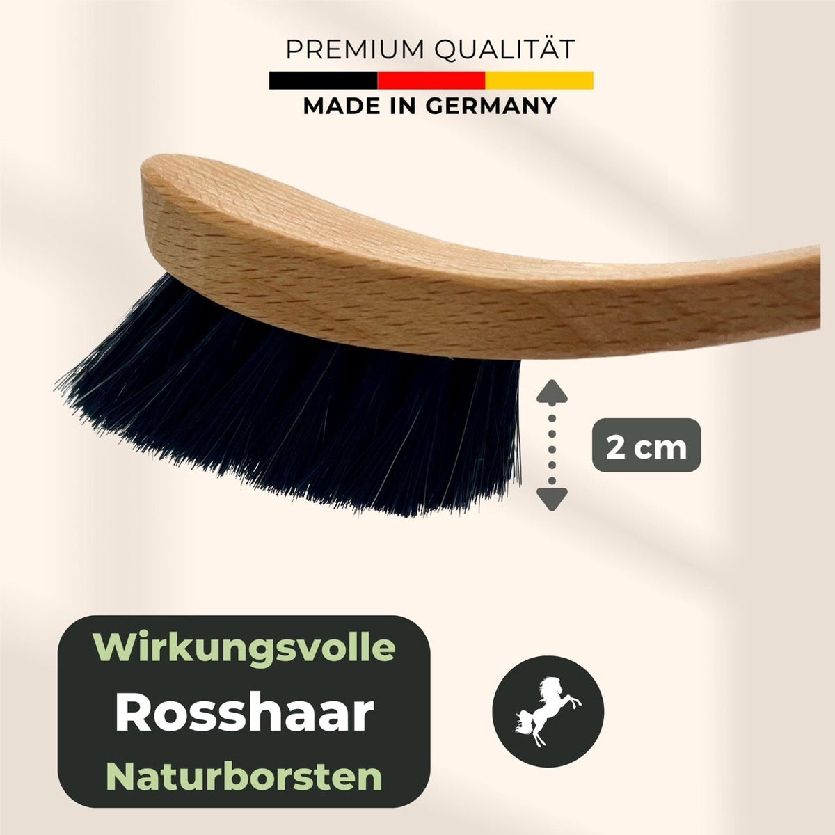 Schuhbürste mit Rosshaar Borsten - Sneaker Cleaner mit XXL Holzgriff
